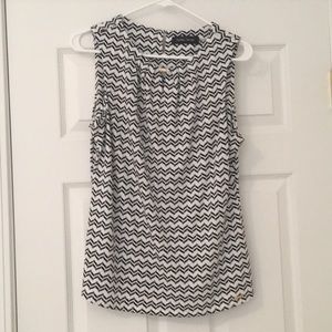 Black and white blouse. Polyester spandex